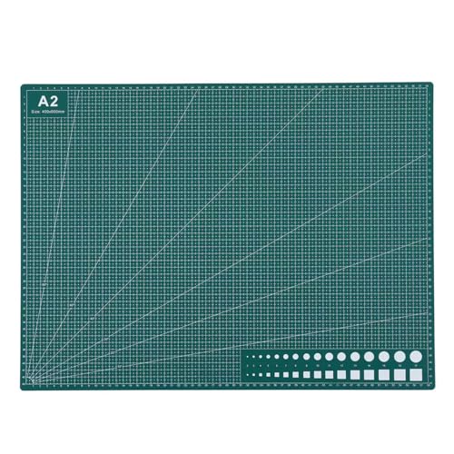 Lista de Alfombrillas de corte los más recomendados. 45 Alfombrilla de Corte Autocurativa A2 Doble Cara, 24'x18' (60x45 cm), 5 Capas de 3 mm, Ideal para Costura, Corte de Telas, Manualidades y Scrapbooking, Verde