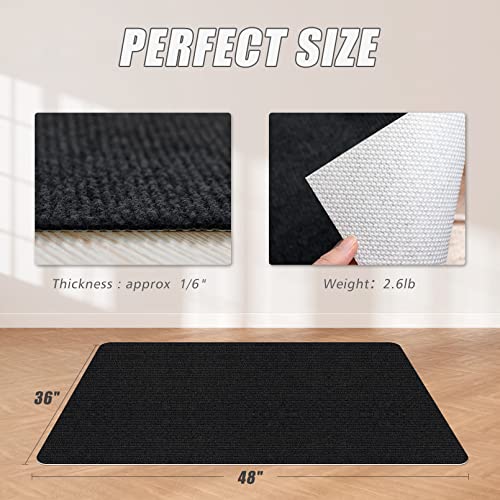 Sycoodeal Office Chair Mat,Computer Gaming Desk Chair Mat,Carpet For Hard Wood & Tile Floor,Large Anti-Slip Floor Protector Rug,Anti-Slip Home Chair Mat,Easy To Clean,48" X 36" Black #TOP3