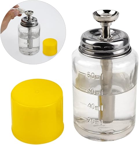 Botella de vidrio transparente de 1 toque, dispensador profesional de bomba de vidrio transparente con escalas de medición, para removedor de