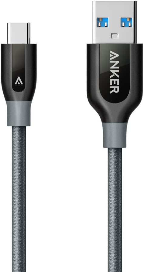 Anker USB C Cable, PowerLine+ USB-C to USB 3.0 cable, High Durability Type C Charging Cable Braided Compatible for Samsung Galaxy S10, S9, MacBook, Huawei P10, P9, Sony XZ, HTC 10 and More (3ft, Grey)