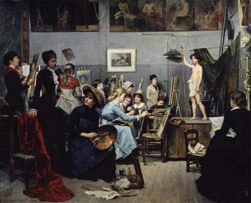 Póster de Lienzo de la Academia Julian por Maria Bashkirtseva Cuadro para Dormitorio 60x90cm