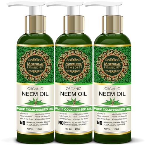 Image of Morpheme Remedies Pure Organic Neem Oil (ColdPressed & Undiluted) 120ml - Pack of 3