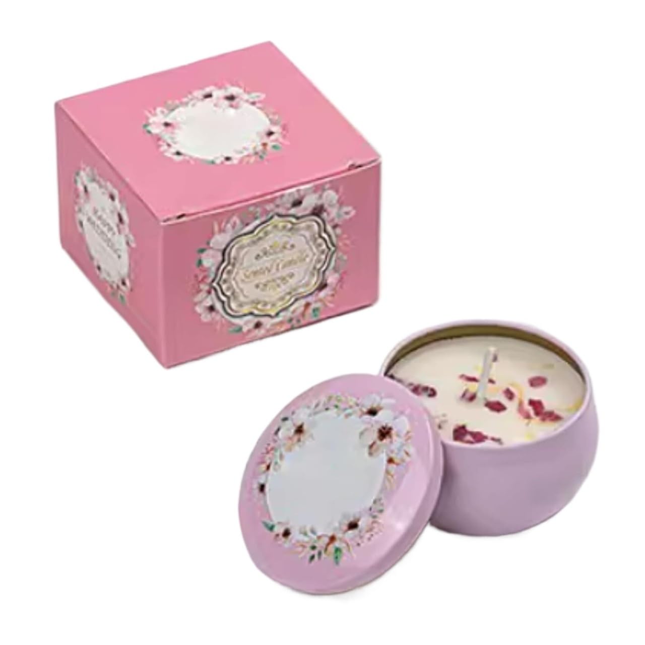 Scented Candle, Tinplate Soy Wax Reusable Jar Candles Aromatherapy Home Vacation Relaxation Spa Multicolor(Jasmine)