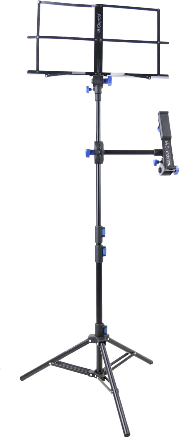 IA Stands ECT1 Folding Music Sheet Stand with Interchangeable Tablet Holder