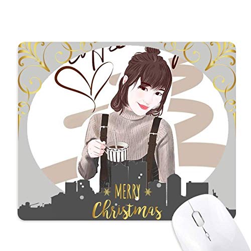 Tapis de souris fille du café déco noël pour sublimer votre bureau de télétravail