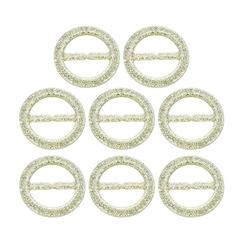 Image of uxcell Plastic Tee Shirt Clips, Round Bling Resin Scarf Ring Buckle, Fashion Tie Circle Clip