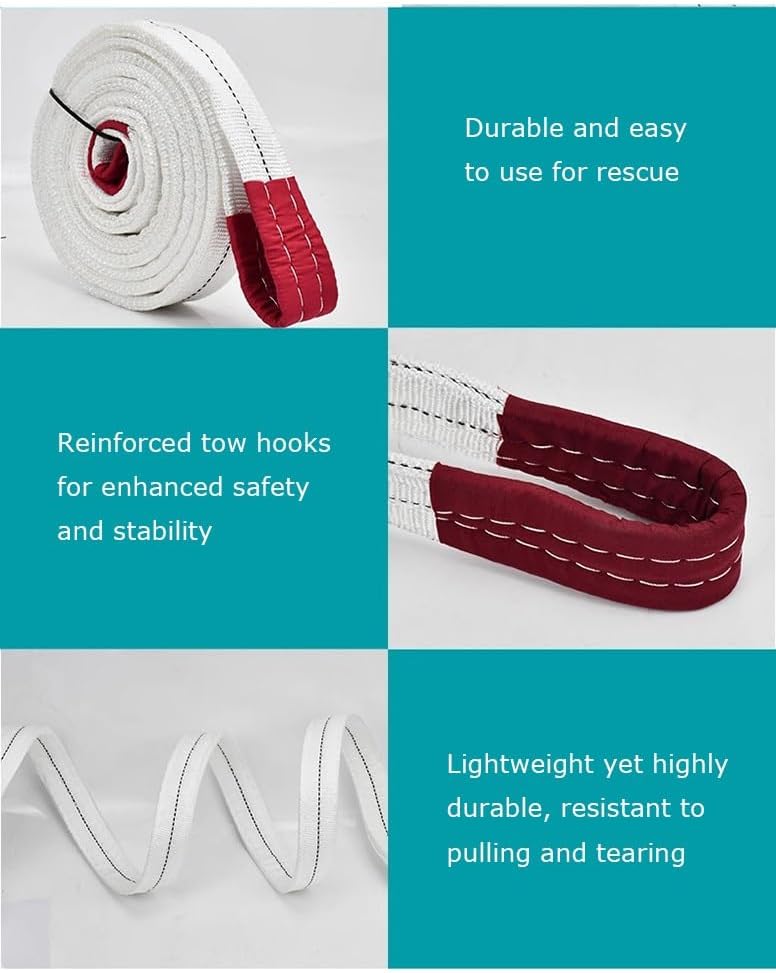 Heavy Duty Tow Strap Recovery Kit: 3 Inch X39ft (33100lbs) Nylon and Elongation Snatch Strap + 3/4 Heavy Duty D Ring Shackles (2pcs)(3 m/10 tons)