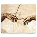 Produktbild Art Mousepad - Naturkautschuk-Mauspad mit berühmtem Kunstgemälde der Erschaffung Adams (Detail) von Michelangelo - Genähte Kanten