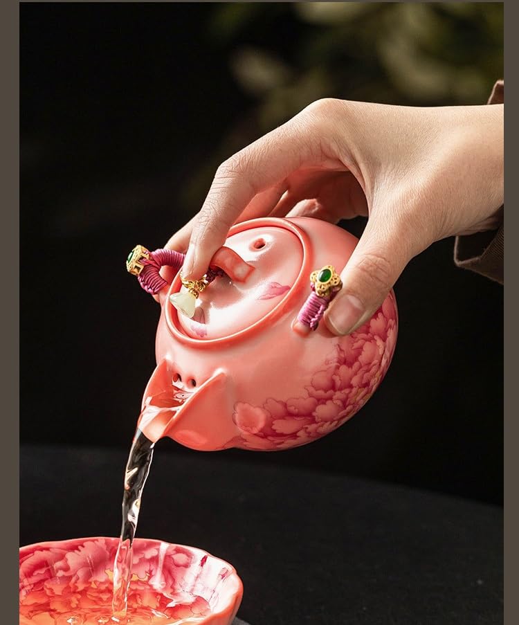 Zestaw ceramicznych filiżanek do herbaty Peony Master Teacup, chiński zestaw do herbaty Kung Fu, zestaw do tradycyjnej ceremonii parzenia herbaty (czajniczek Peony)