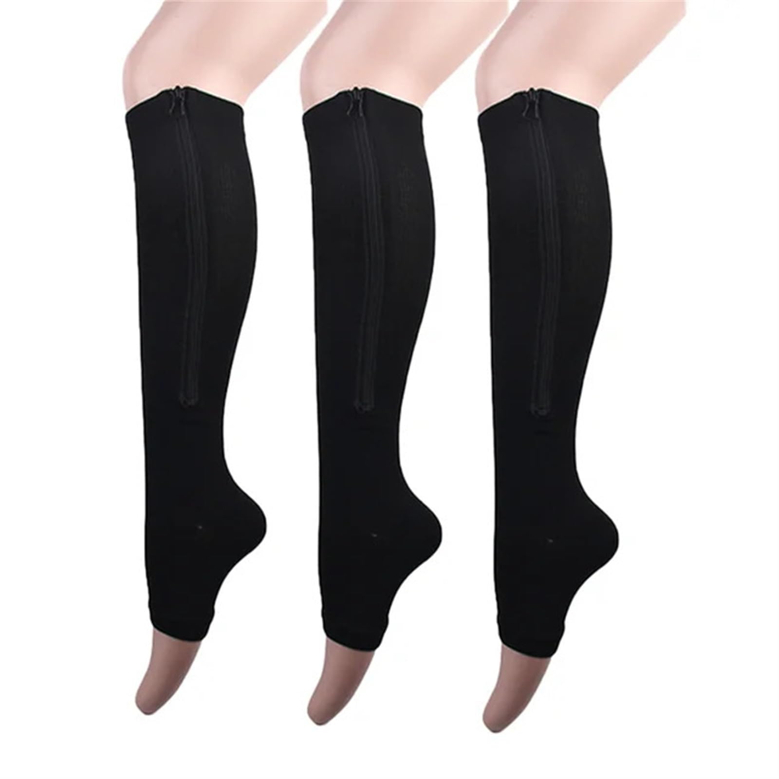 3 paia di calzini a compressione, unisex, per diabete varicoso, gravidanza, corsa, calcio, basket, escursionismo, sport
