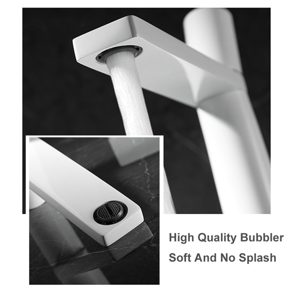 Grifo de lavabo Fregadero de baño Monomando Agua fría y caliente Grúa Mezclador de lavado Grifo Grifo montado en cubierta, Negro (Corto)