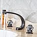 Produktbild Retro Deluxe Fauceting Farbe Schwarz Waschbecken Armaturen Warmes und kaltes Wasser Hähne vier Art Griff Waschbecken Armaturen, Stil A