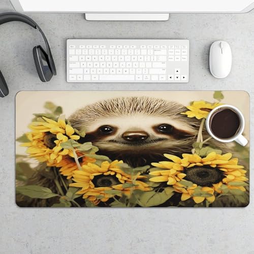 Sloth Sunflower Desk Pad Rubber Base 30x60 cm miniatura 5