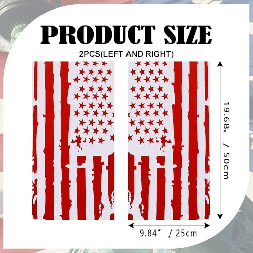 Image of JSCARLIFE American Flag Car B-Pillar Sticker, HD Printed PVC Waterproof Car Decals, Car Stickers Vinyl Self-Adhesive Side Strip Decal Cool Stickers (Red)