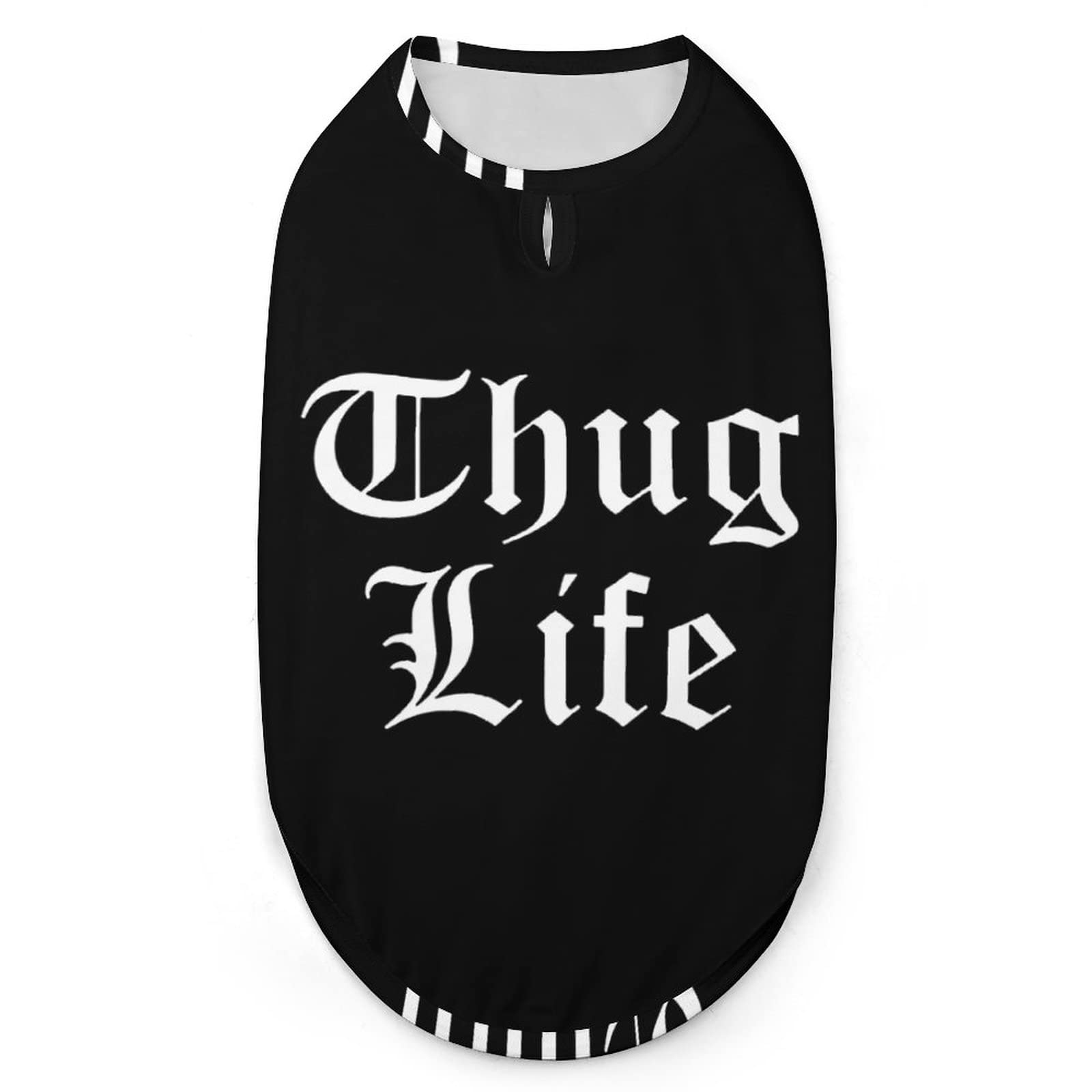 Thug Life Print Dog Shirt Sleeveless Sweatshirt T-Shirt Vest Tank Top Clothes for Puppy Cat XL