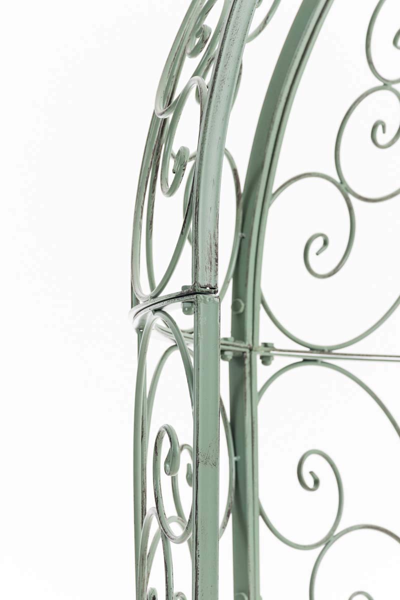 Pergola Semiluna Ferro CLP Gazebo Padiglione Giardino con Panca Antico Verde 200 kg