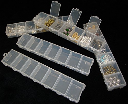 Perlin - 4Stk Schmuck Perlen Box Perlenbox mit 7 Fächer Jeweils Sortierbox Sortierkasten Schmuckschatullen… – Bild 3