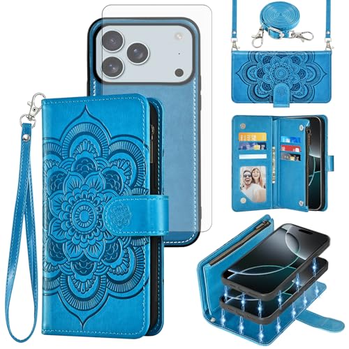 Coque iPhone 17 Pro Max avec bandoulière et fermeture éclair pour éviter les chutes d'écran