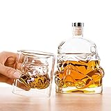 25 OZ Whiskey Set with 2 Glasses/ Unique Whiskey Bottle Design/ Chirstmas Gift Ideas/ Set of Glass...