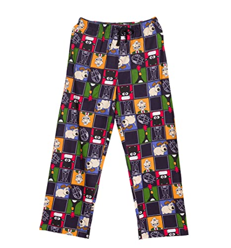TruffleShuffle Wallace and Gromit Lounge Pants | All Over Print Lounge Pants | Elsaticated Lounge-Pants | Cosy Christmas Pyjamas S