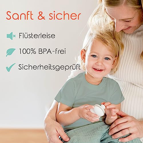 Cherish Baby Care Elektrische Nagelfeile Baby - Automatischer Sicherheitsstopp, Baby Nagelfeile Elektrisch mit 4 Feilpads, Baby Nagelset mit Etui, Baby Must Have Neugeborene (0-12+ Monate) – Bild 5
