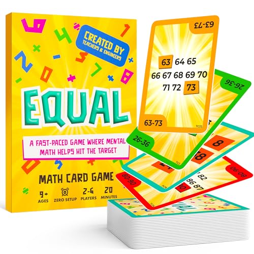 FISH OR CHIPS Equal – Fun Mental Math Card Game for Kids, Families & Adults, Ages 9+, 2–7 Players, Educational, Solve Equations to Win, Perfect for Family Game Night, Classroom, Travel & Parties