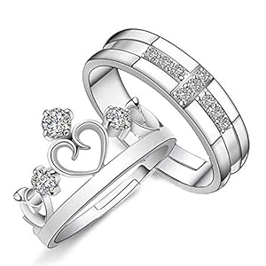 la belleza valentine's special Platinum Plated Adjustable Couple Finger Rings for lovers pair-valentine Gift Girls Boys Husband Wife Birthday Anniversary 16 513UBUmug5L. SL500 . SS300
