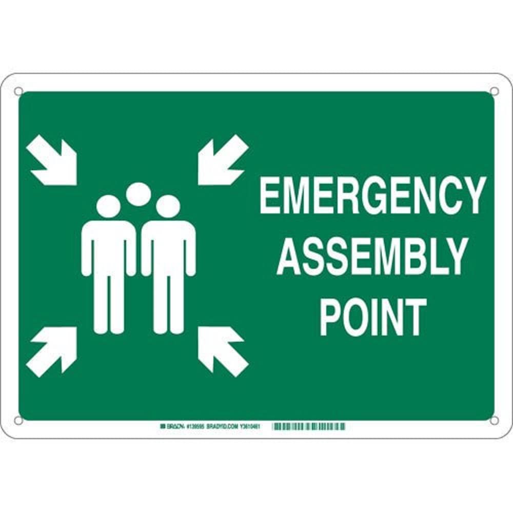 Panneau de signalisation point de montage d'urgence en aluminium