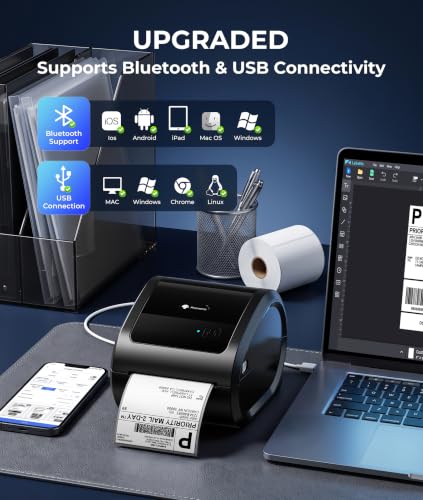 Image of Phomemo D520BT Shipping Label Printer with 500 Pcs Labels