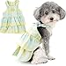 Zunea Plaid Dog Dresses for Small Dogs Girl Summer Sundress Cute Vest Princess Dress with D-Ring Puppy Clothes Tutu Skirt Soft Breathable Female Pet Apparel Outfits for Chihuahua Yorkie Yellow XS