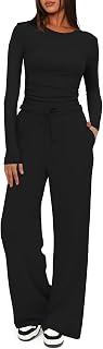 Darong Women's 2-Piece Lounge Set: Soft Rayon Tracksuit with Wide-Leg Pants