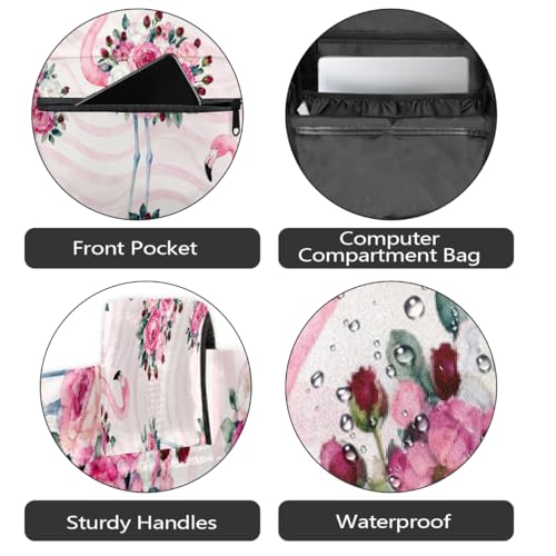 Mochila de viaje con diseño de rosas para escapadas y universidad 5