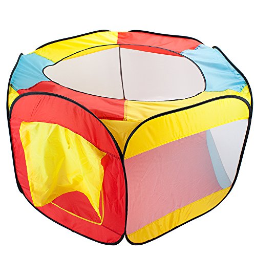 Imagination Generation Hexagon Pop Up Ball Pit Tent with Mesh Netting and Carrying Case