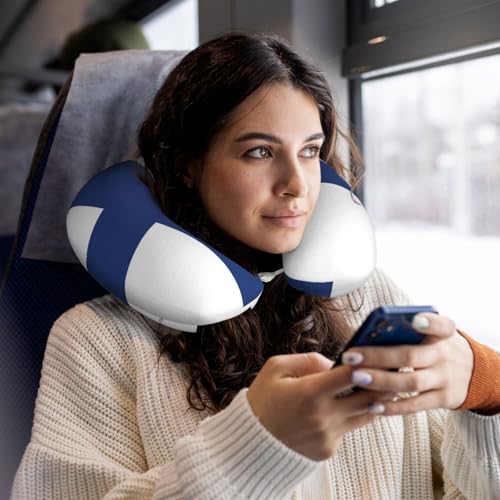 Almohada de viaje ergonómica con memoria U negra miniatura 6