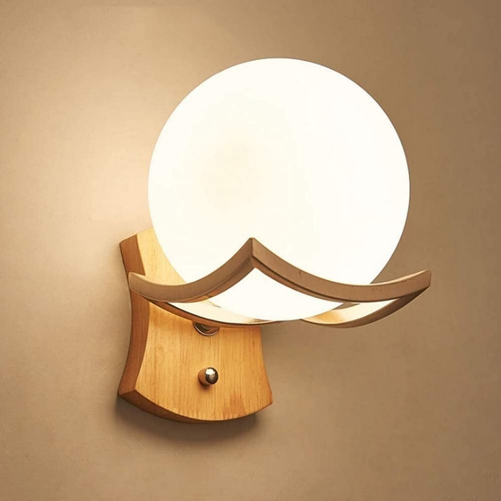 VDOQTLJT Wall Light Modern Glass Lantern - Wooden Lamp V-intage Retro Staircase E27 Bedroom Bedside Reading Lighting Sconce Decor Chandelier Ceiling Fixtures