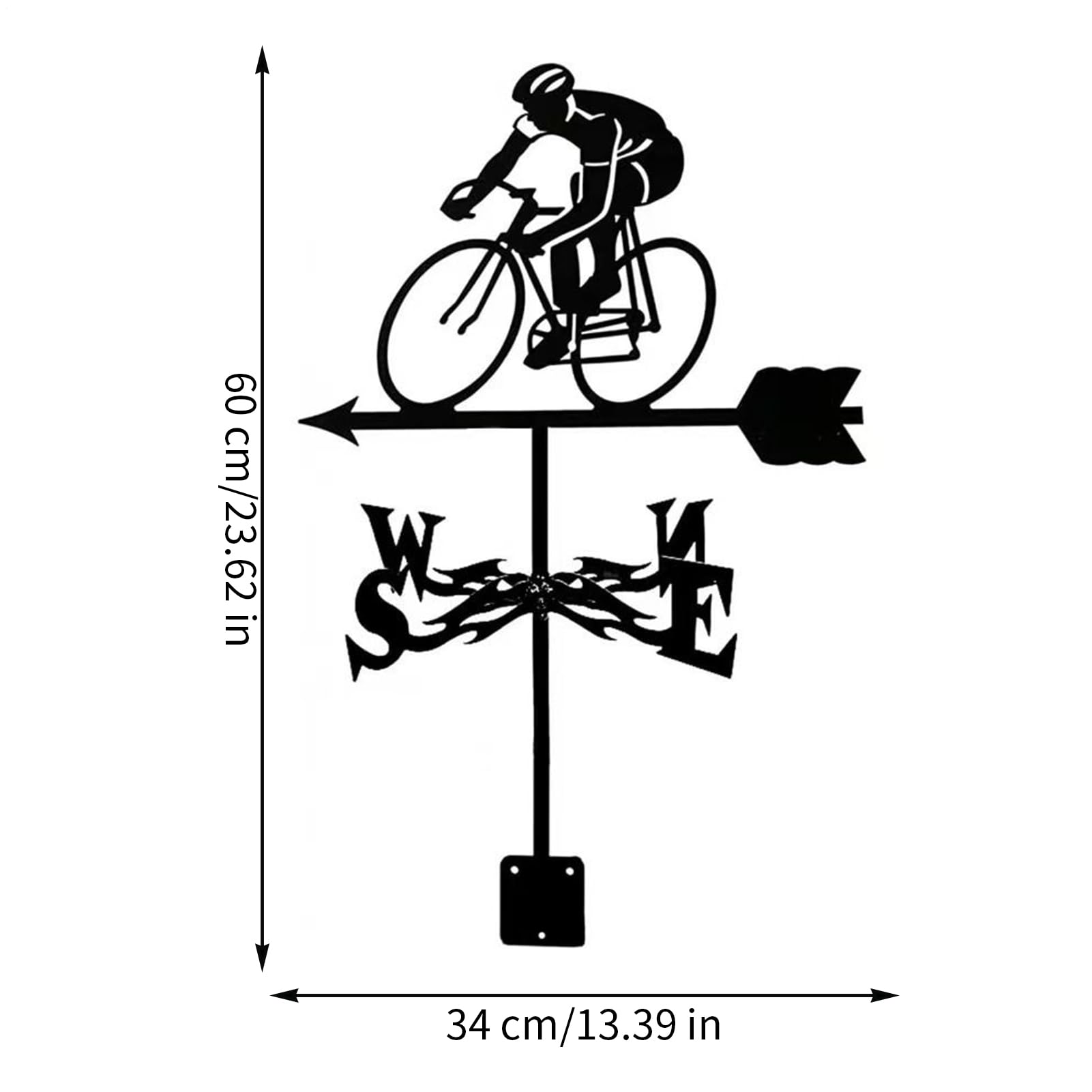 Wetterfahne | Fahrradfahrer Gartenstecker Wetterhahn,Richtungsanzeiger Dachspitze Dekoration Für Außenbereich Garten Farm Hof Terrasse