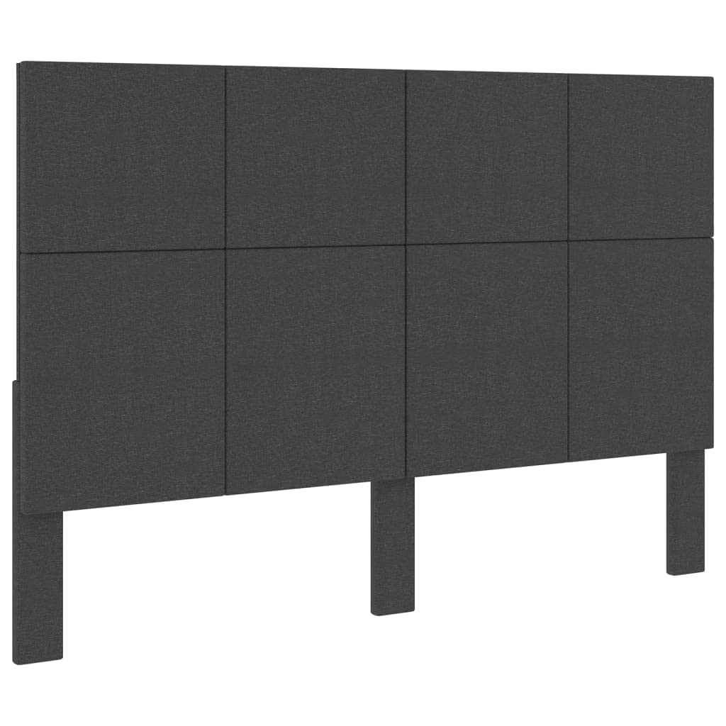 vidaXL Cabecero de Cama Matrimonio Juvenil Estructura Decoración Tapizado Muebles de Habitación Dormitorio Acolchado de Tela Gris Oscuro 180x200 cm