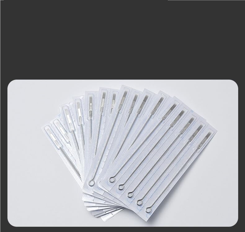 100 個使い捨て伝統的な柄の長いタトゥー針 RM 湾曲した大列かぶり針(1213RM)