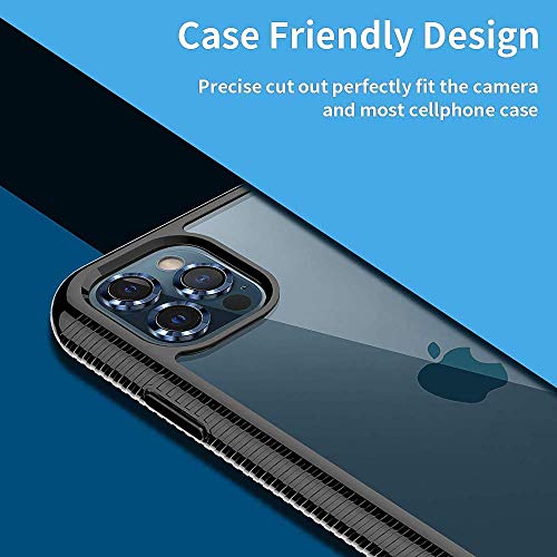 Image of V MOBITE Camera Lens Protector Ring for iPhone 12 Pro | Scratch Resistant Metal Camera Lens Guard | HD Clear Anti-Shock Dustproof Lens Protection Cover | Easy Installation Blue