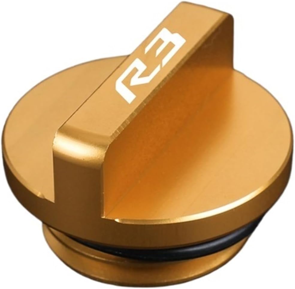 Motorcycle Engine Oil Filler Cap Screw C For YAMAHA YZF R3 YZFR3 YZF-R3 Motorcycle M27*3.0 Engine Oil Filler Cap Plug Decorative Cover Yzfr3 2014-2023 2022 2021 2020(GOLD)