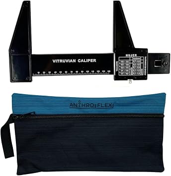 Vitruvian Small Bone Caliper - Measure Diameter Width of Elbow, Knee, Foot, Wrist, Biestiolide, Bimaleolar, Forearm, Humerus, Femur - Plastic - with Transport Case