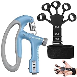 2 Pack Hand Grip Strengthener, 3 Resistant Level Grip Strength Trainer/Forearm Strengthener 10-100kg, Adjustable Finger Strengthener