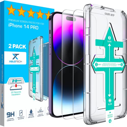 XeloTech Schutzglas für iPhone 14 PRO - DisplaySchutz - Unsichtbar auf dem Handy (Hartglas) Cover