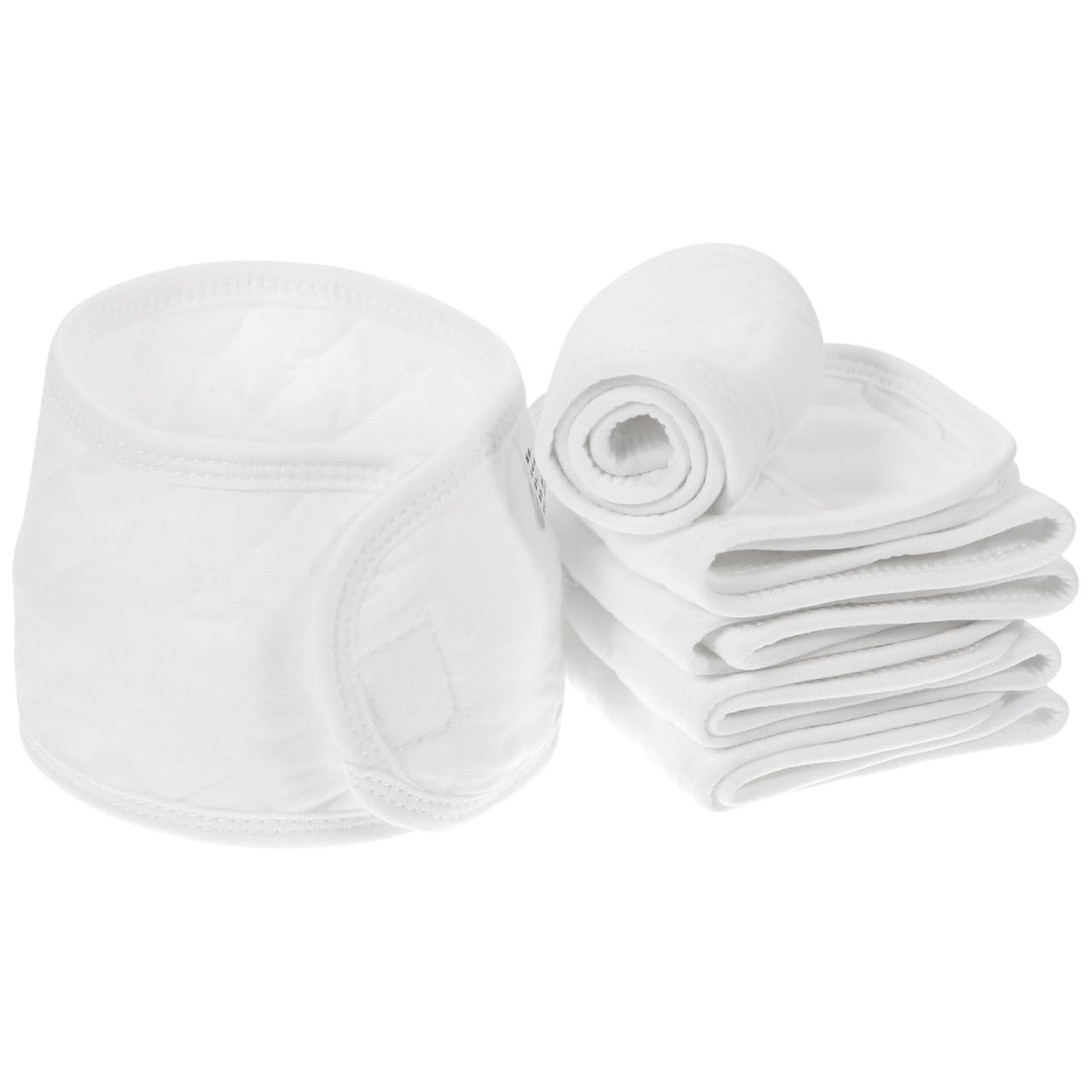 EXCEART Baby Belly Protection Belt 6Pcs Cotton Newborn Umbilical Cord Navel Band Infant Belly Wrap Soft White 15.94X3.54 Inch