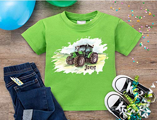 EZYshirt® Tractor met naam naar wens, T-shirt van bio-katoen - Image 4