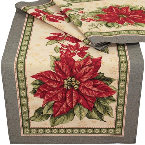 Tischdecke Mitteldecke Tischläufer Gobelin Winter Weihnachtsstern...