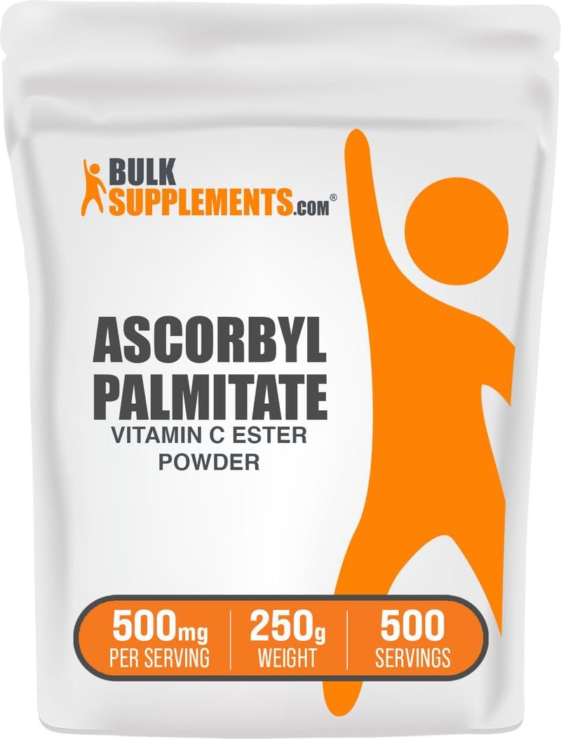 BulkSupplements.com Ascorbyl Palmitate Powder - Vitamin C Ester, Vitamin C Supplement - Gluten Free, 500mg per Serving, 250g (8.8 oz) (Pack of 1) - Amazon product rated Grade B