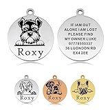 Dog Tags Personalized for Pets Dog Name Tags Personalized Custom Dog Tag Stainless Steel Dog ID Tags for Puppy Dogs (Silver L, Round)