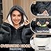 Yuson Girl Neutraler Kapuzenpulli mit Taschen Haustiermuster Winter Warm Übergröße Decke Sweatshirt Pullover mit Kapuze Langarm Kapuzenpulli Super Weich Bequem Riesen Kapuzenpulli(Grau)