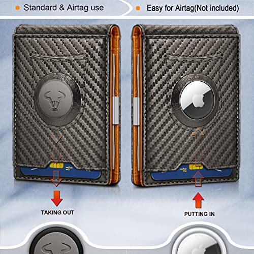 BULLIANT Men Wallet,Slim Leather Wallet RFID Blocken for Gift Men Standard & Airtag Use 11Cards2